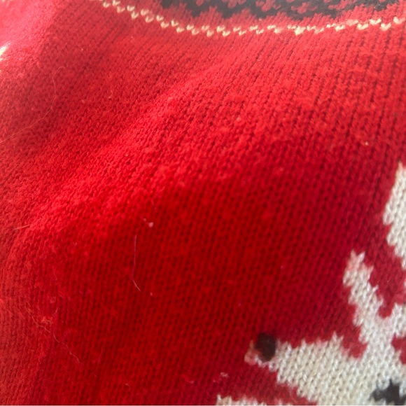 Vintage 1940s Style Sweater l Red | Deer | L l 80s l 40s | Holiday | Novelty - Picture 6 of 7